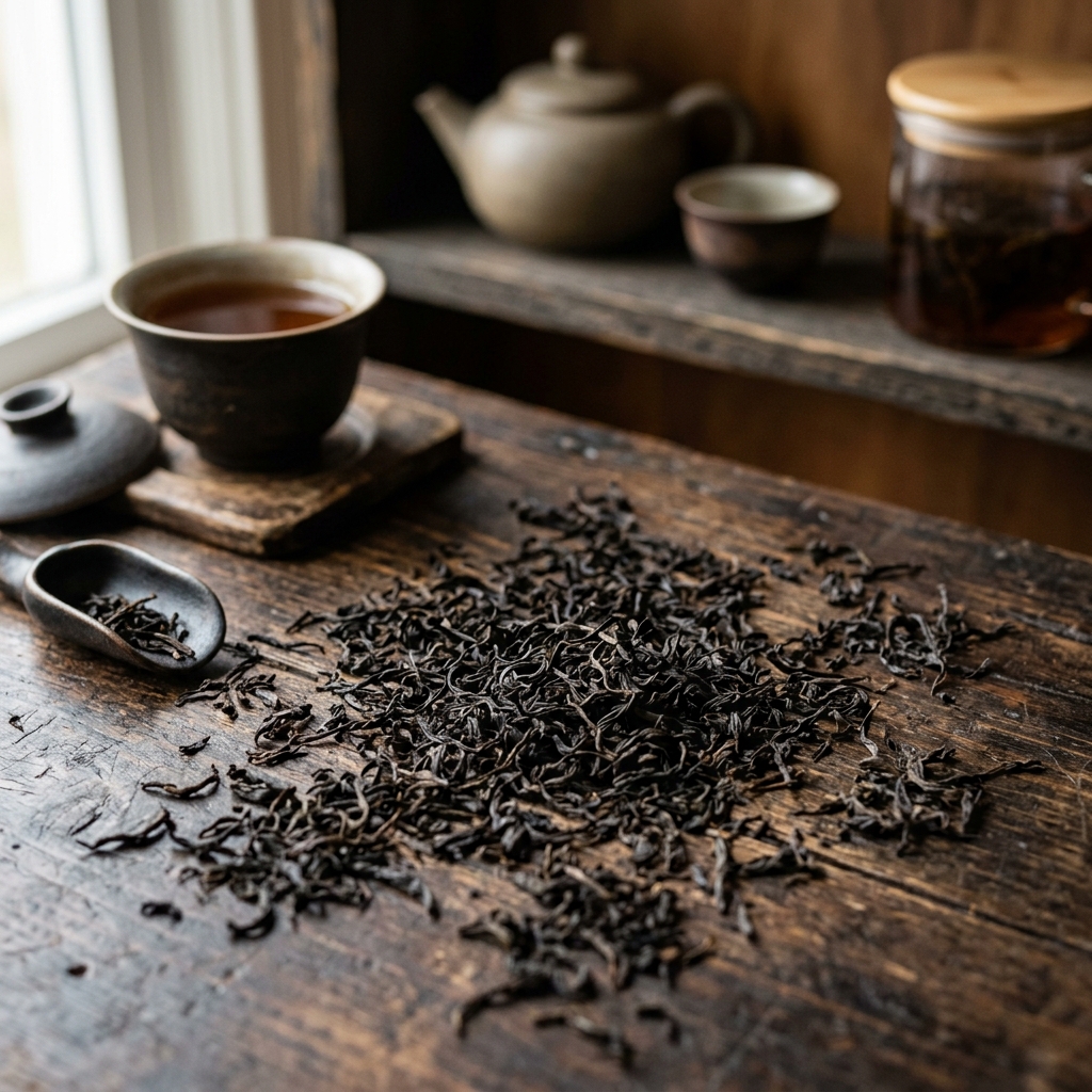 Premium loose dry black tea leaves selection