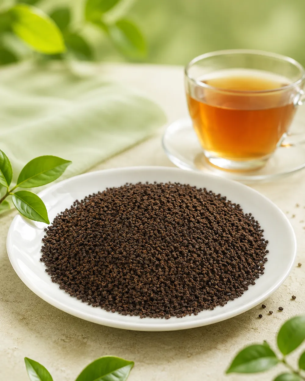 Premium loose dry black tea leaves selection